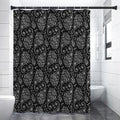 White And Black Paisley Pattern Print Premium Shower Curtain