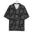 White And Black Paisley Pattern Print Rayon Hawaiian Shirt