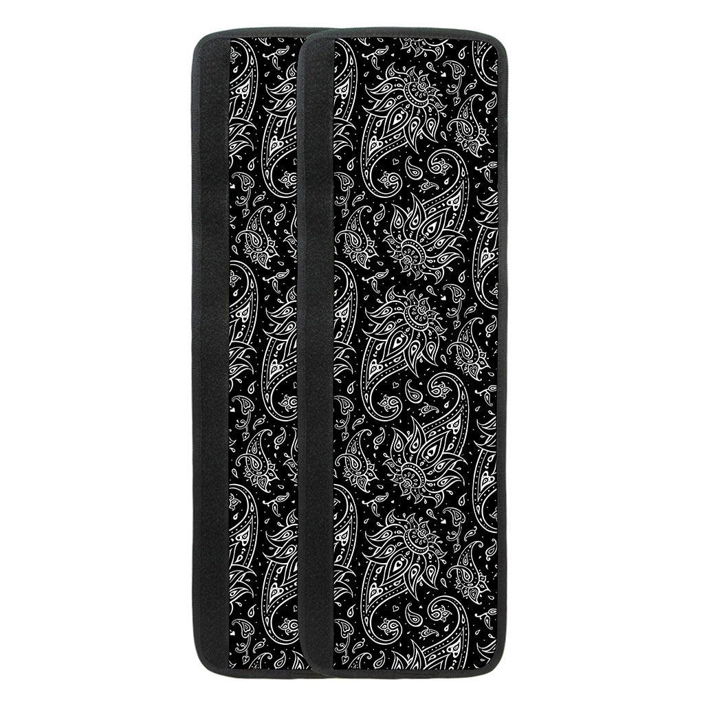 White And Black Paisley Pattern Print Refrigerator Handle Covers