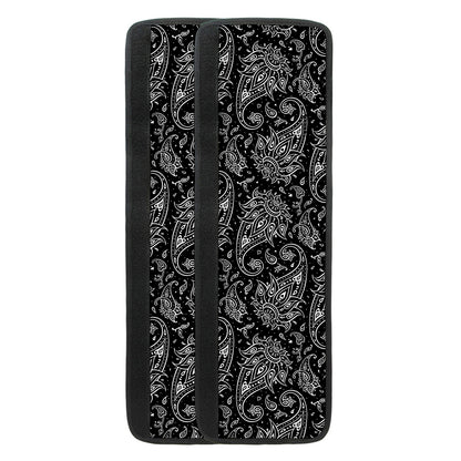 White And Black Paisley Pattern Print Refrigerator Handle Covers