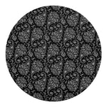 White And Black Paisley Pattern Print Round Blanket