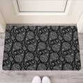 White And Black Paisley Pattern Print Rubber Doormat