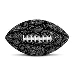 White And Black Paisley Pattern Print Rugby Ball