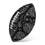 White And Black Paisley Pattern Print Rugby Ball