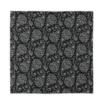 White And Black Paisley Pattern Print Silk Bandana