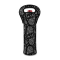 White And Black Paisley Pattern Print Single Neoprene Wine Tote