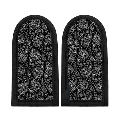White And Black Paisley Pattern Print Skillet Handle Cover