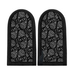 White And Black Paisley Pattern Print Skillet Handle Cover