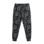 White And Black Paisley Pattern Print Sweatpants