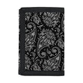 White And Black Paisley Pattern Print Trifold Wallet