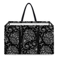 White And Black Paisley Pattern Print Utility Tote Bag