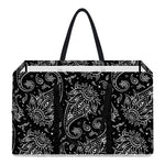 White And Black Paisley Pattern Print Utility Tote Bag