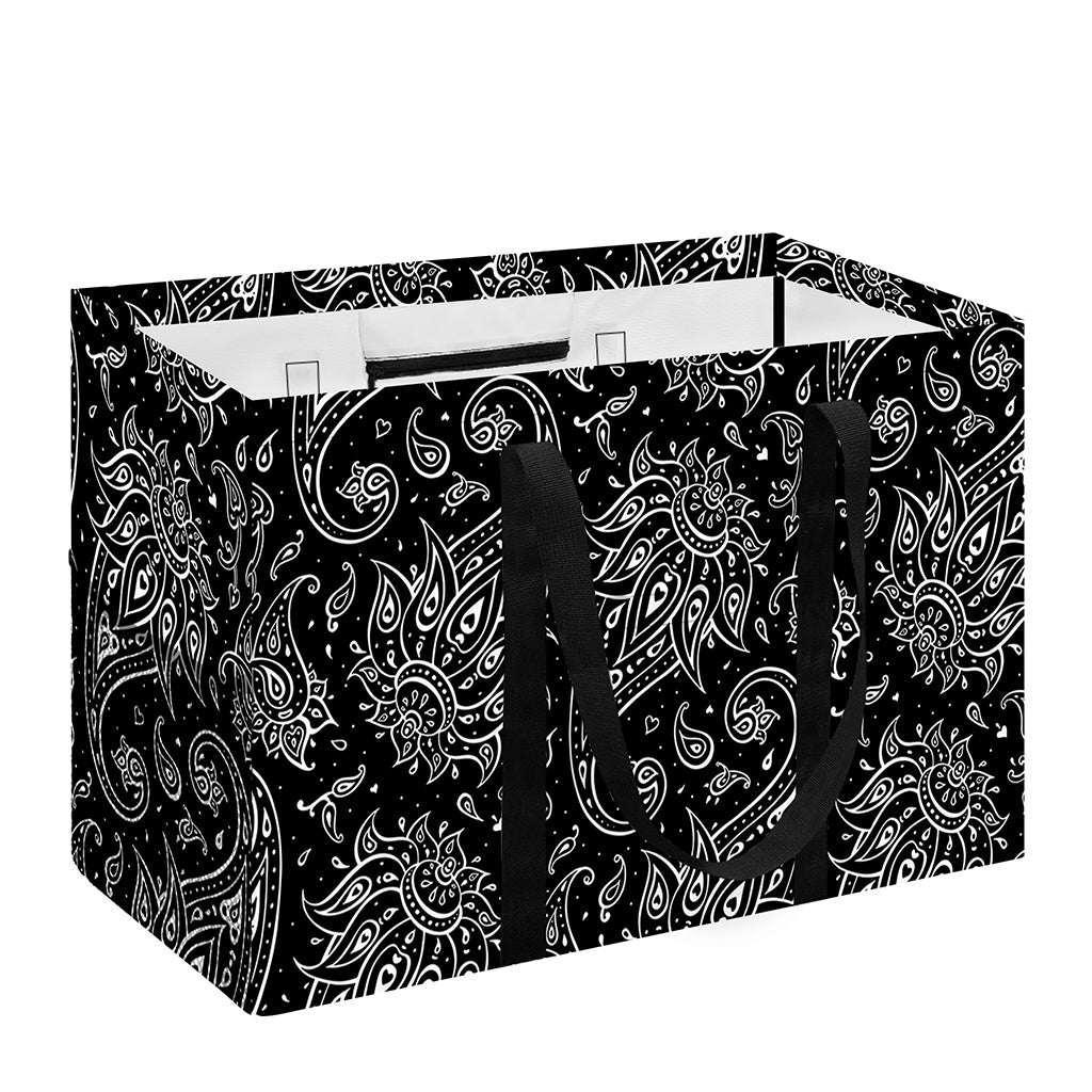 White And Black Paisley Pattern Print Utility Tote Bag