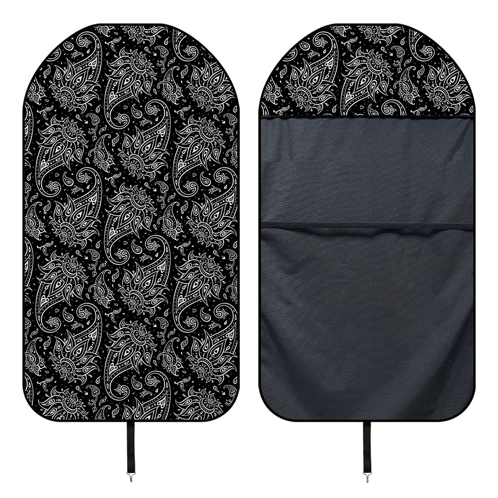 White And Black Paisley Pattern Print Waterproof Car Seat Cover
