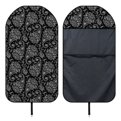 White And Black Paisley Pattern Print Waterproof Car Seat Cover