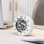 White And Black Pisces Sign Print Alarm Clock