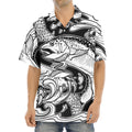 White And Black Pisces Sign Print Aloha Shirt