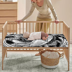 White And Black Pisces Sign Print Baby Crib Sheet