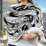 White And Black Pisces Sign Print Baby Seat Cover