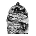 White And Black Pisces Sign Print School Backpack