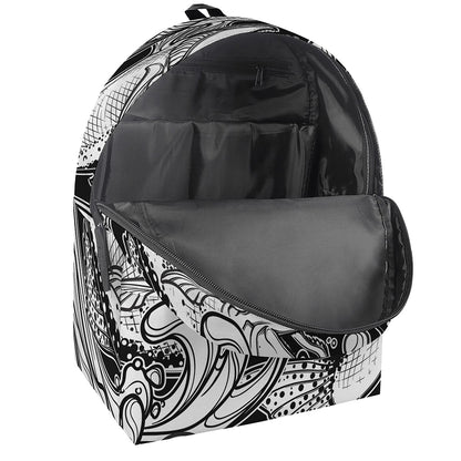 White And Black Pisces Sign Print Backpack