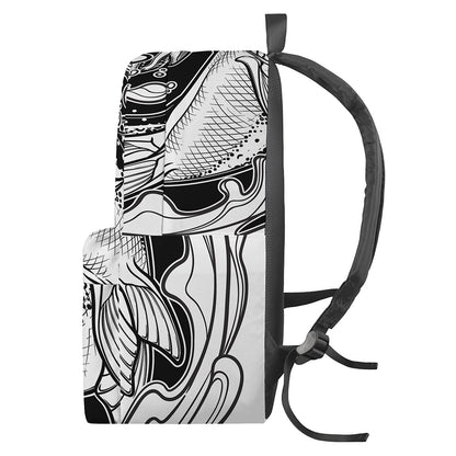 White And Black Pisces Sign Print Backpack