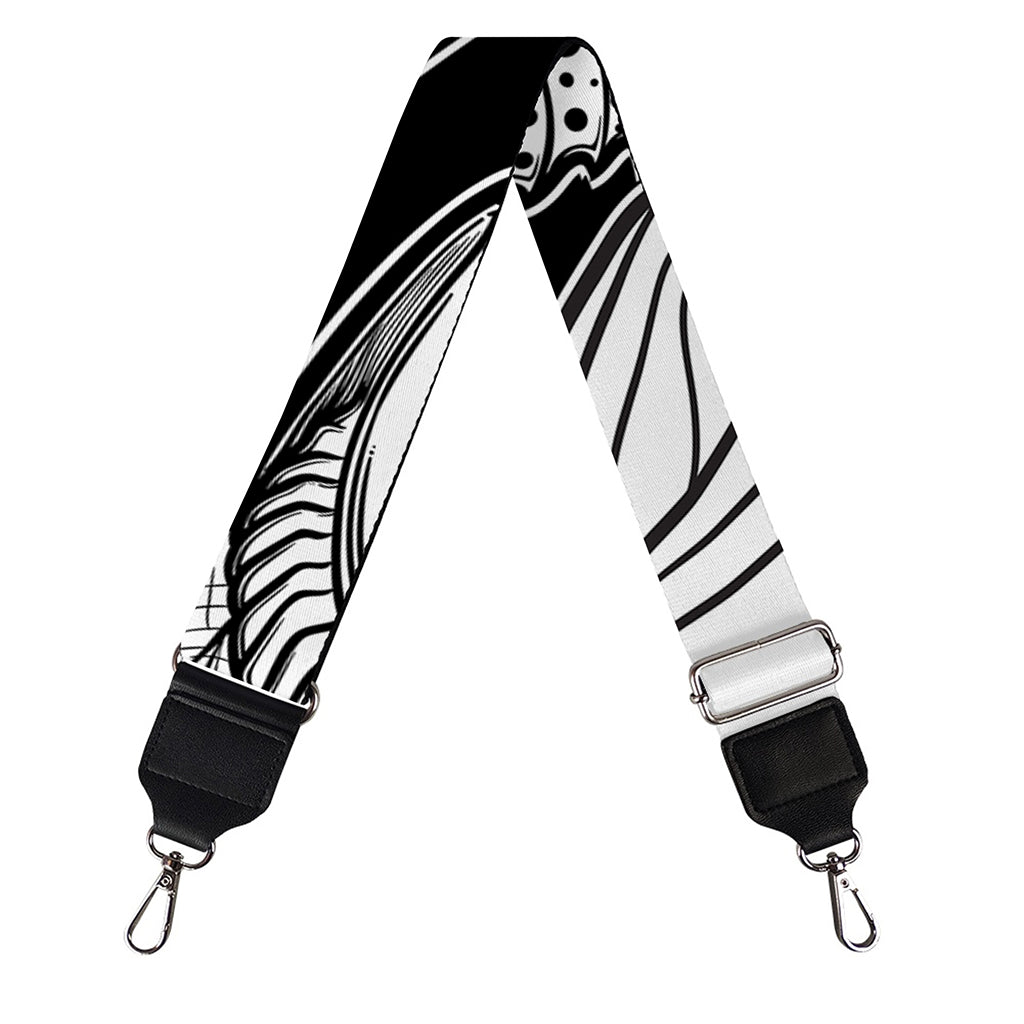 White And Black Pisces Sign Print Bag Strap