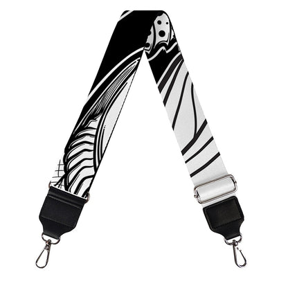 White And Black Pisces Sign Print Bag Strap