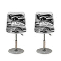White And Black Pisces Sign Print Bar Stool Covers