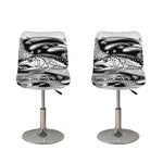 White And Black Pisces Sign Print Bar Stool Covers