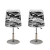 White And Black Pisces Sign Print Bar Stool Covers