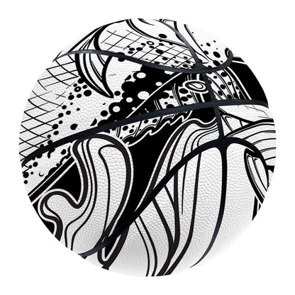 White And Black Pisces Sign Print Basketball