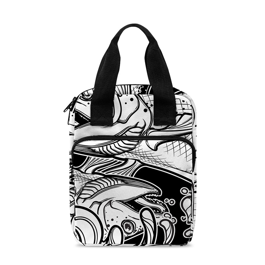 White And Black Pisces Sign Print Bible Tote Bag