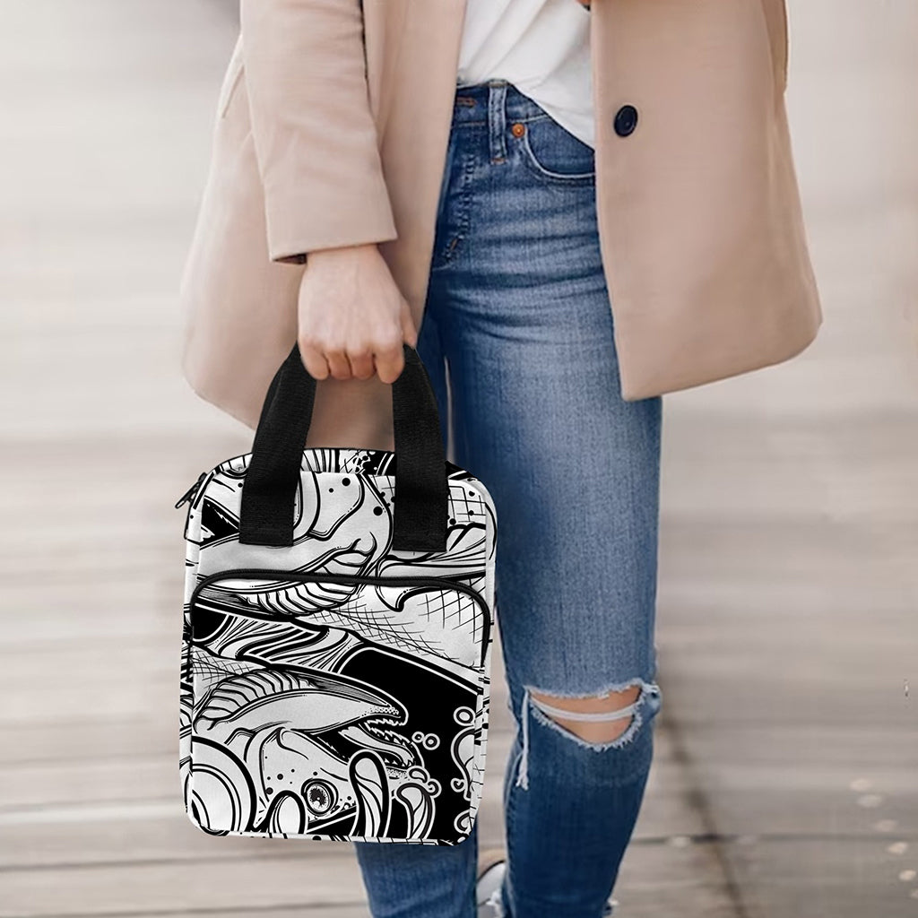 White And Black Pisces Sign Print Bible Tote Bag