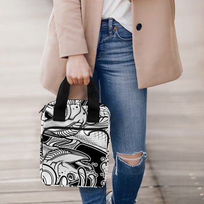 White And Black Pisces Sign Print Bible Tote Bag