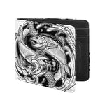 White And Black Pisces Sign Print Bifold Wallet