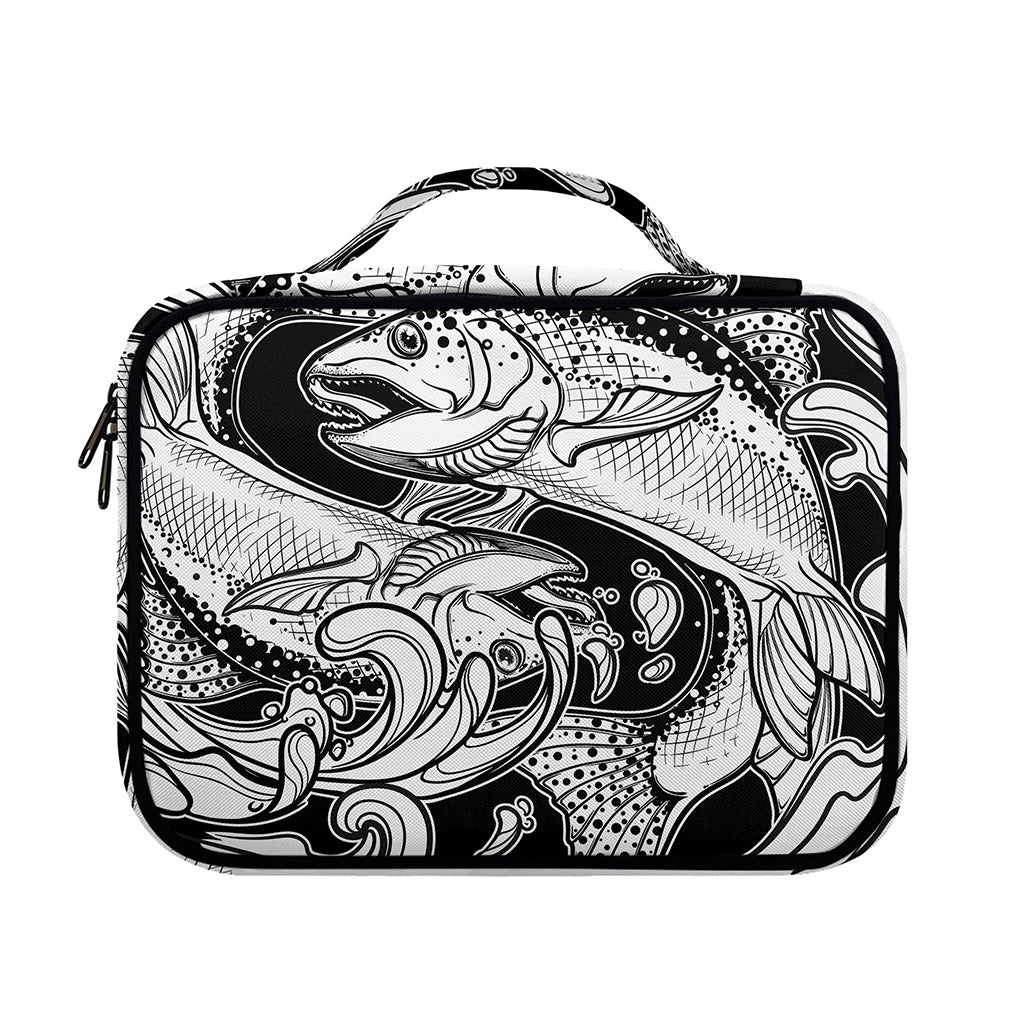 White And Black Pisces Sign Print Briefcase Bible Bag