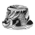 White And Black Pisces Sign Print Bucket Hat