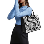White And Black Pisces Sign Print Canvas Tote Bag