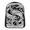 White And Black Pisces Sign Print Casual Backpack