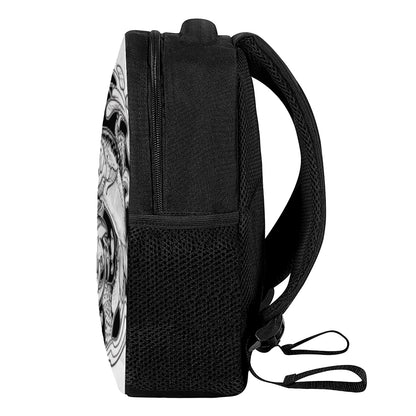 White And Black Pisces Sign Print Casual Backpack