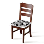 White And Black Pisces Sign Print Chair Cushion Cover