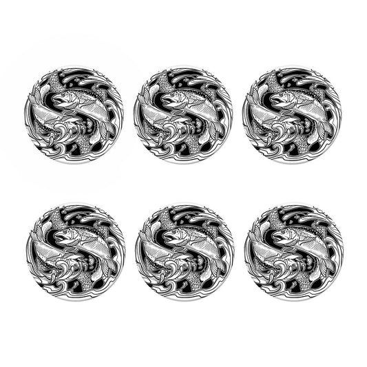 White And Black Pisces Sign Print Coaster Set