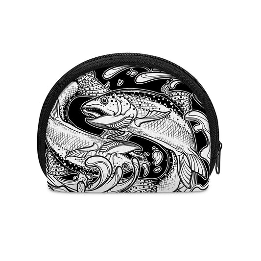White And Black Pisces Sign Print Coin Purse