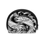 White And Black Pisces Sign Print Coin Purse