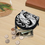 White And Black Pisces Sign Print Coin Purse