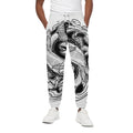 White And Black Pisces Sign Print Cotton Sweatpants