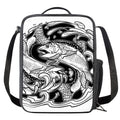 White And Black Pisces Sign Print Crossbody Lunch Bag