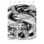 White And Black Pisces Sign Print Curtain