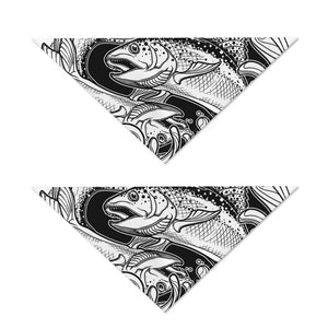 White And Black Pisces Sign Print Dog Bandana